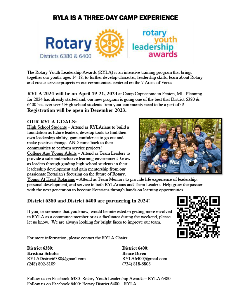 REGISTRATION OPEN - RYLA (Rotary Youth Leadership Awards) 2024 | Rotary ...